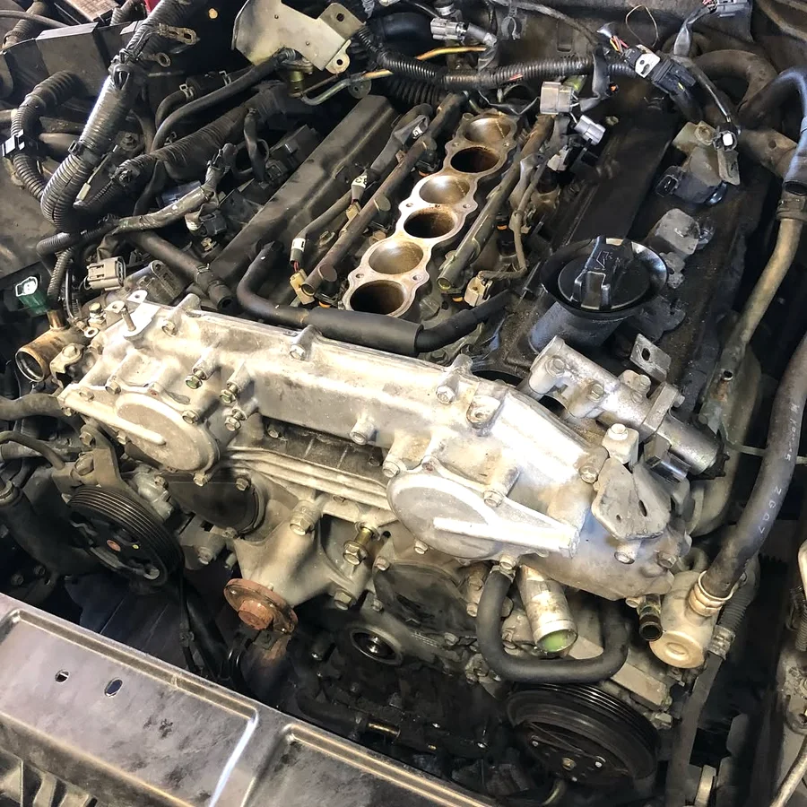 Engine with intake removed